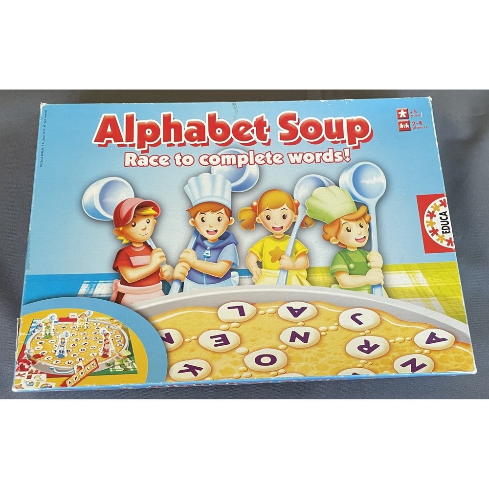 Alphabet Soup Board Game Race to‎ Complete Words Educa Borras VINTAGE Spain